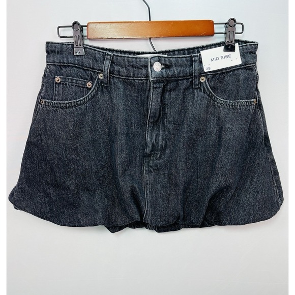 Abercrombie & Fitch Dresses & Skirts - Abercrombie & Fitch Bubble Hem Denim Micro-Mini Jean Skirt 28" Black Y2K NEW